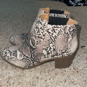 Maurice’s Snake Print Heeled Boots